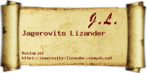 Jagerovits Lizander névjegykártya